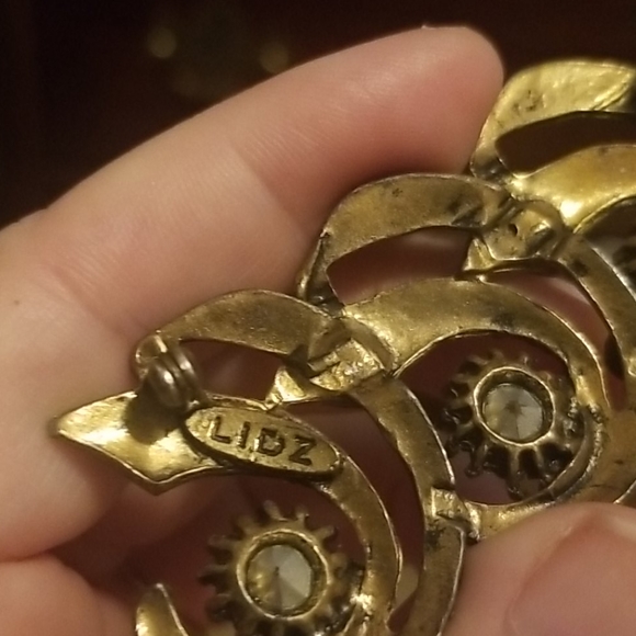Vintage LIDZ art deco rhinestone brooch PM 873 - Picture 6 of 7